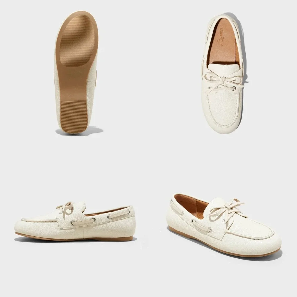 Women's‎ Midge Boat Shoe Flats by Universal Thread Off-White Size 7.5 NWT